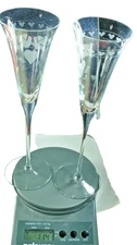 2 Crystal Wedding CHAMPAGNE Toasting Flutes Glass Love Bird Heart SET Forever PR