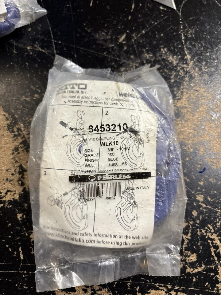Enlace de acoplamiento PEERLESS 8453210 3/8 V10 WLK10, grado 100 - AZUL Foto 3 de 3