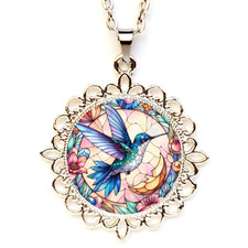 Hummingbird Pendant/Necklace Silver Gold Rose Gold Tone