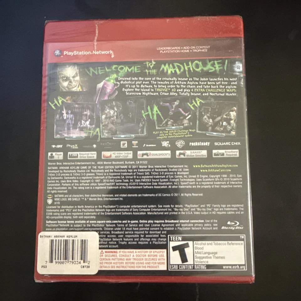 New Batman: Arkham Asylum [Game of the Year Greatest Hits] (Sony PlayStation 3) - Image 2 of 2