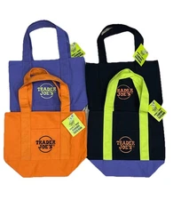 Lot Of 4 Trader Joes Halloween Trick Or Treat Mini Tote Bags. Fast Shipping