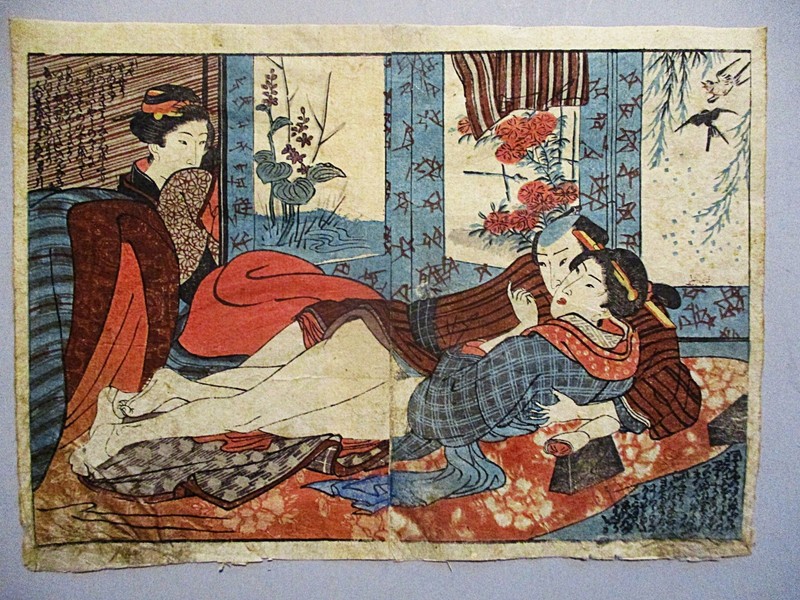 Antique Edo Period Japanese Woodblock Print