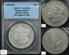 1878 CC 30 Degrees Rotated Dies Mint Error Carson City Morgan Dollar ANACS