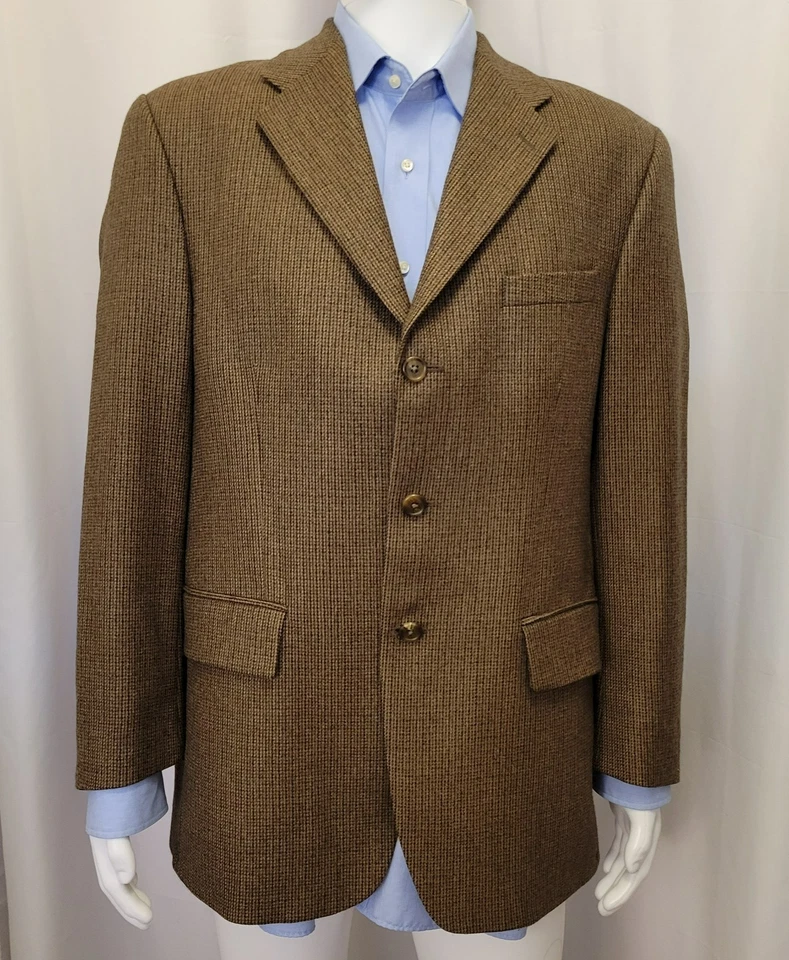 Ralph Lauren Chaps sport coat mens 42R brown wool tweed 3-button Canada 3 2 roll - Image 3 of 4