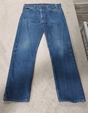 Vintage LEVIS 80s 20505 0217 ORANGE TAB 505 Denim JEANS 36x31 Actual 35x30.5
