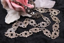 Antique Vintage Chain Necklace Probably Silver Unstamped 53cm Long