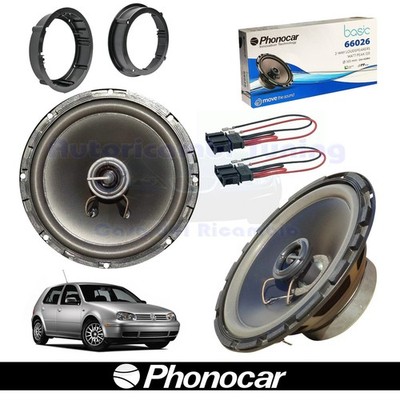 PHONOCAR 66026 Koaxial 2-Wege Lautsprecher 165mm 60W für VW Golf IV Schwarz