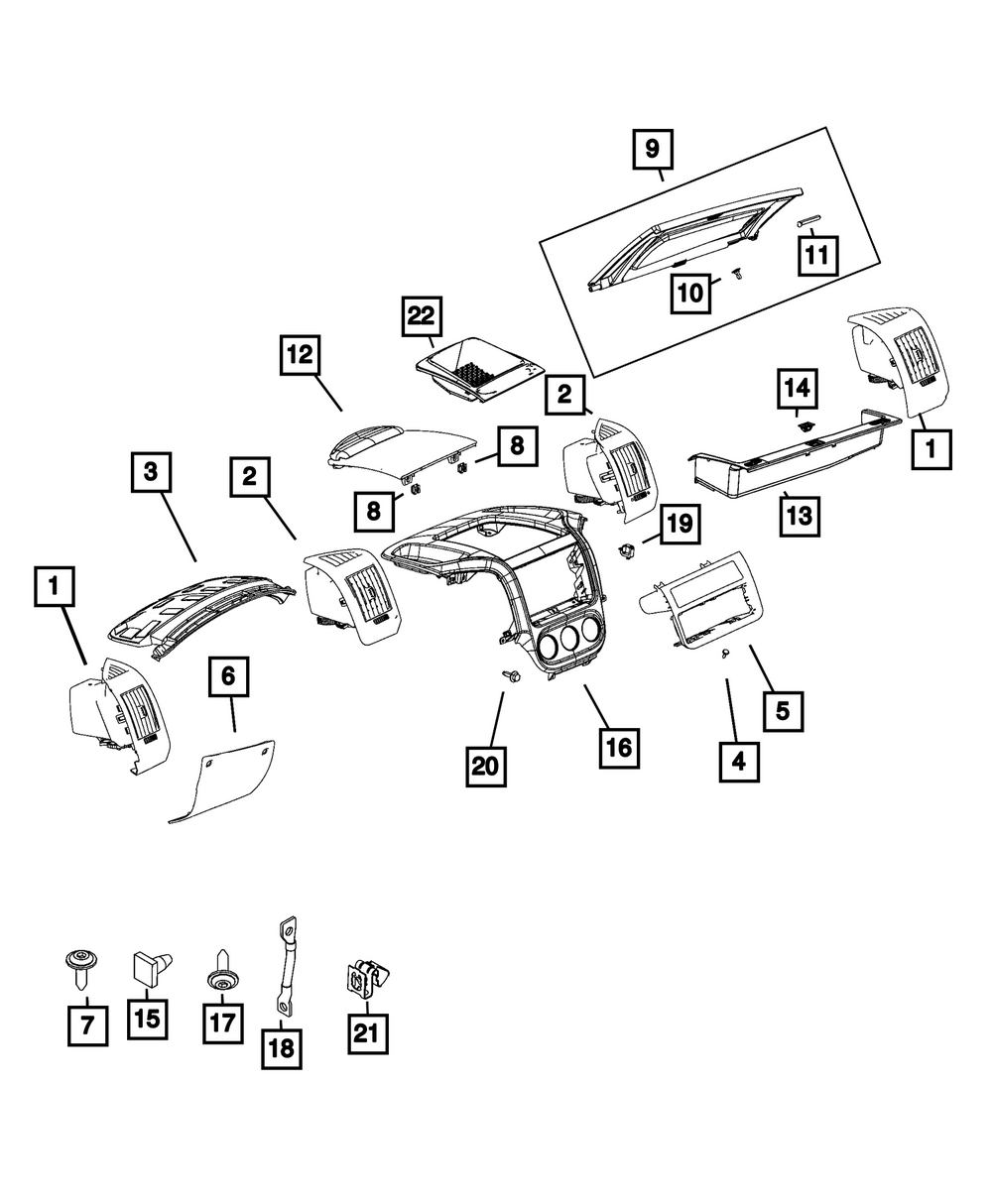 Genuine Mopar Air Conditioning & Heater Outlet Right 7XC05LXHAA
