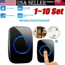 Wireless Doorbell Chime Waterproof  Receiver Adjustable Volume 1000FT Kit USA