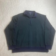 Vintage polo golf Ralph Lauren men blue pattern quarter zip pullover preppy L