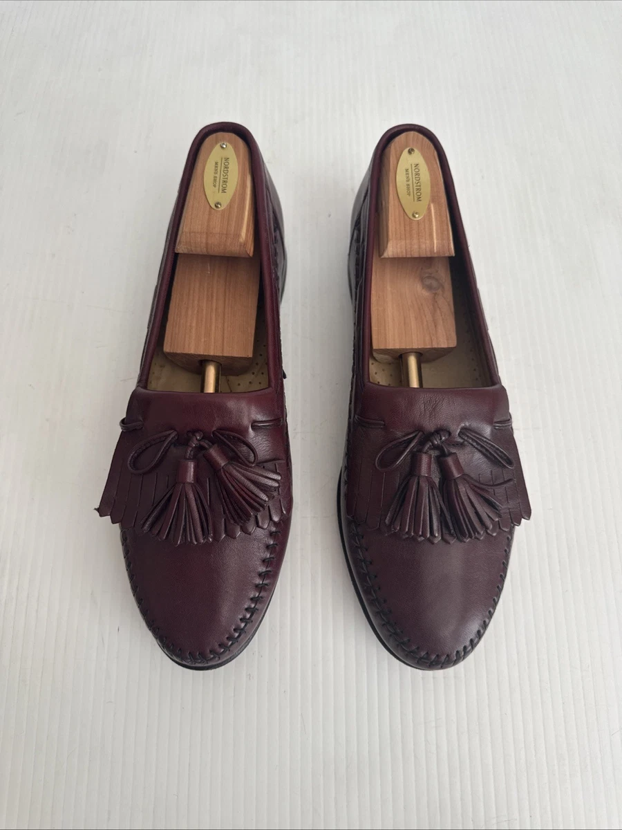 Vintage Santoni Loafers Mens 7.5 D Burgandy Tassel Lizard Dress Shoes Classic Santoni Loafer Red Casual Shoes for Men for sale | eBay main image 2