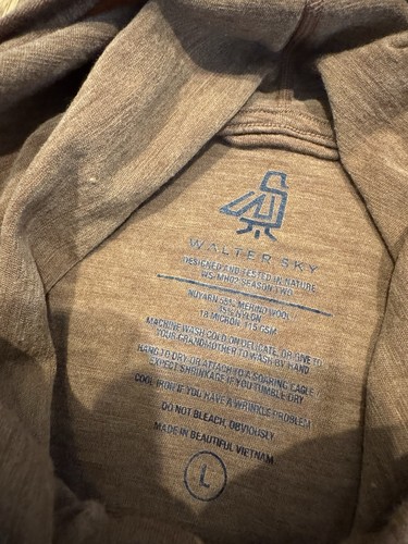 Walter Sky WS-MH02 Merino Wool Blend Pullover Hoodie Men’s Large Orange Brown - Picture 7 of 7