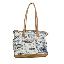 Vintage Winnie The Pooh Disney Baby Travel Bag Duffle Bag White  Blue Toile