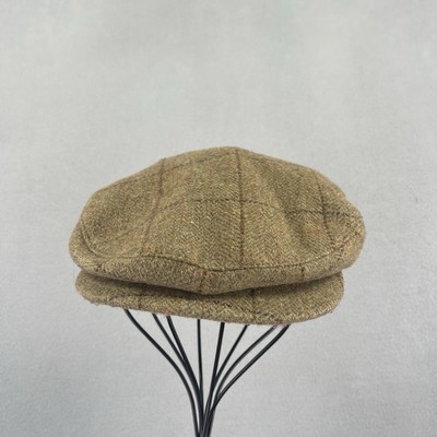 Vintage GAP Tweed Cabbie Driving Newsboy Walking Hat Men s S/M Brown Wool Cap