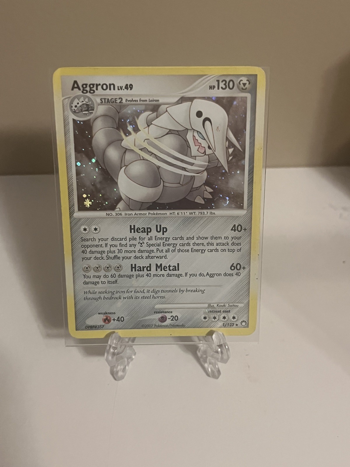 Aggron 1/123 Mysterious Treasures Holo - Pokemon TCG Cosmo Holo LP