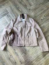 Women’s Plus Size 20 Faux PU Leather Jacket with Zip Pockets