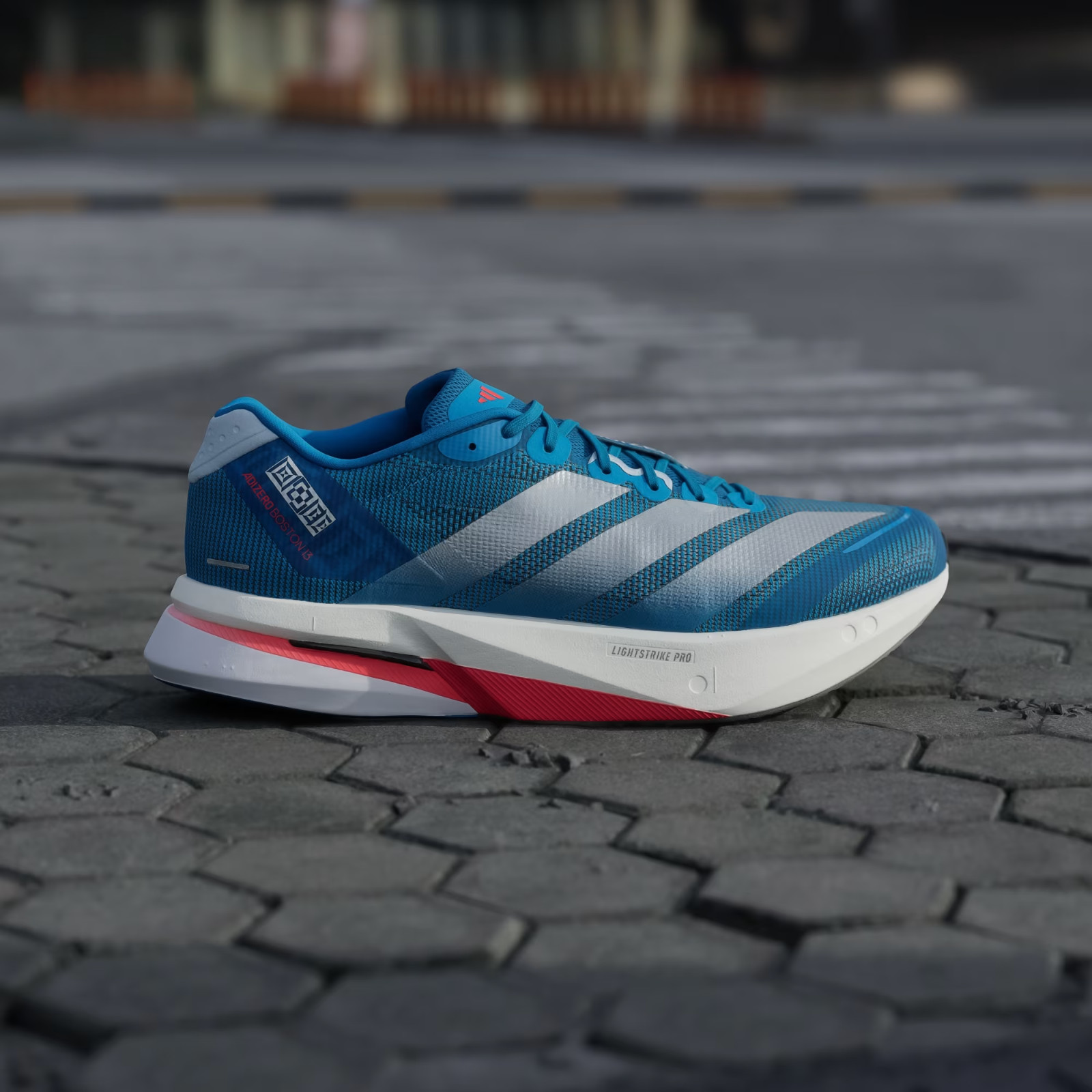 Adizero Boston 13 Men's Shoes in Solar Blue/Silver Metallic/Dark Solar Blue image 7
