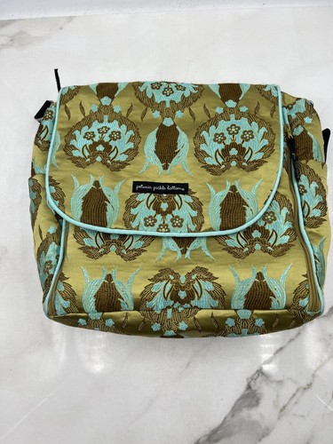 Petunia Pickle Bottom Boxy Backpack Diaper Bag Turquoise Brocade Changing Pad