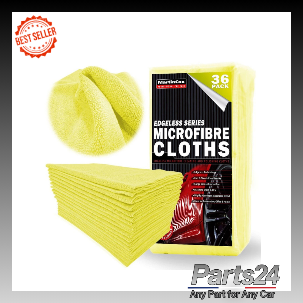 YELLOW EDGELESS MICROFIBRE CLOTHS TOWELS 36 PK BUFFING DRYING CLEANING DETAILING