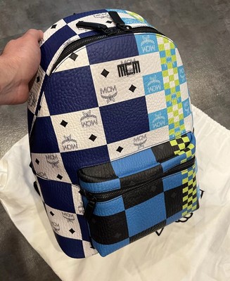 MCM LIMITED ADDITION Stark Checkerboard Visetos Medium Monogram Backpack NWT