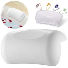 Bath Pillow with Suction Cups, Ultra Soft& Portable Travel Bathtub Cushion White