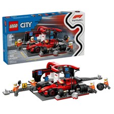 LEGO® City F1® Pit Stop & Pit Crew with Ferrari Car #60443 - Brand New Sealed!