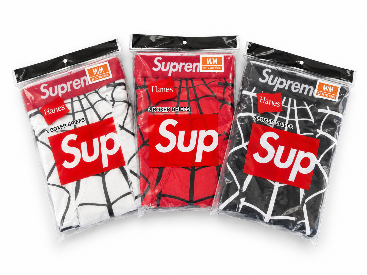Supreme x Hanes Spider-Man Boxer Briefs 2er Pack Herren Gr. M Neu OVP 3