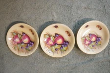 3 Aynsley Bone China England Orchard Gold Saucers 5 1/2" Wide