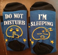 Kissoo Funny Socks Black And Blue Do Not Disturb I'm Sleeping Socks