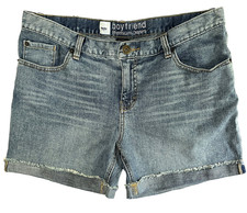 Mossimo - Women's Boyfriend Premium Denim Cuffed Jean Shorts - Size 12
