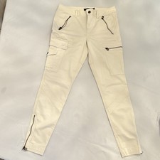 Polo Ralph Lauren donna beige pantaloni cargo piatti davanti zip tasche regular 8