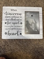 Pet Memorial Wooden Picture Frame With   When Tomorrow Starts Without Me  Poem