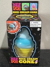 NeeDoh Nice BLUE Cream Cone Ice Cream Squishy Toy 2026 Nee Doh Stress Ball NEW