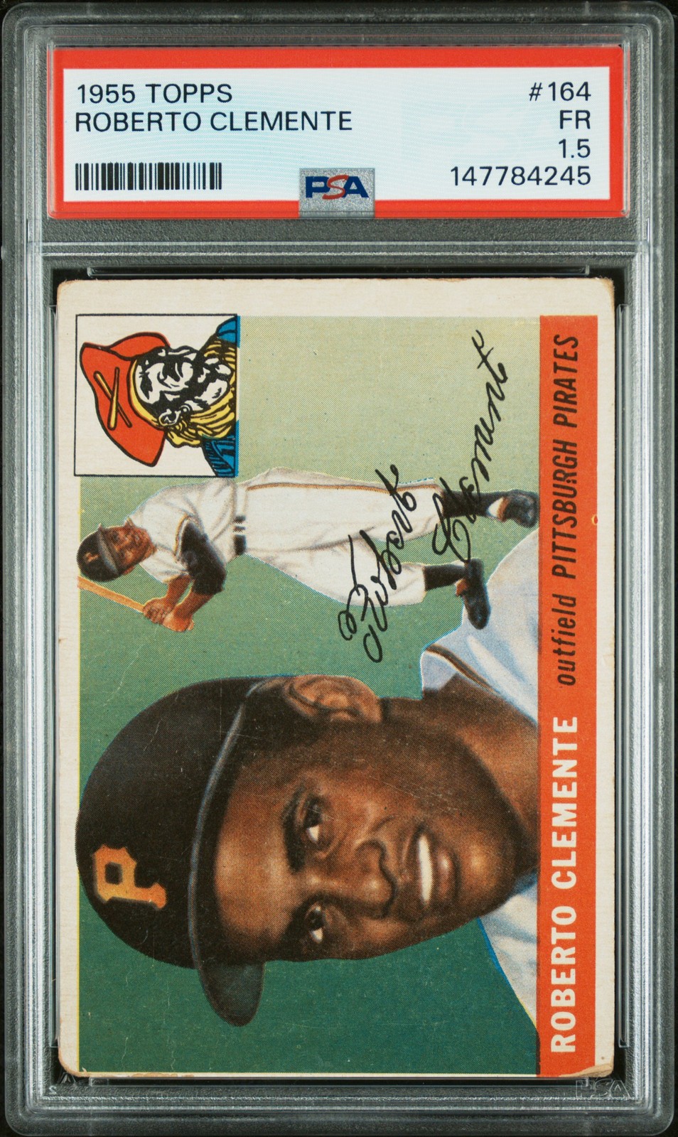 1955 TOPPS #164 ROBERTO CLEMENTE ROOKIE RC PSA 1.5