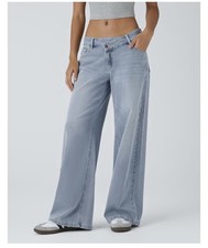 HALARA Flex Asymmetric Low Rise Baggy Wide Leg Jean Women  s Regular Length NWT