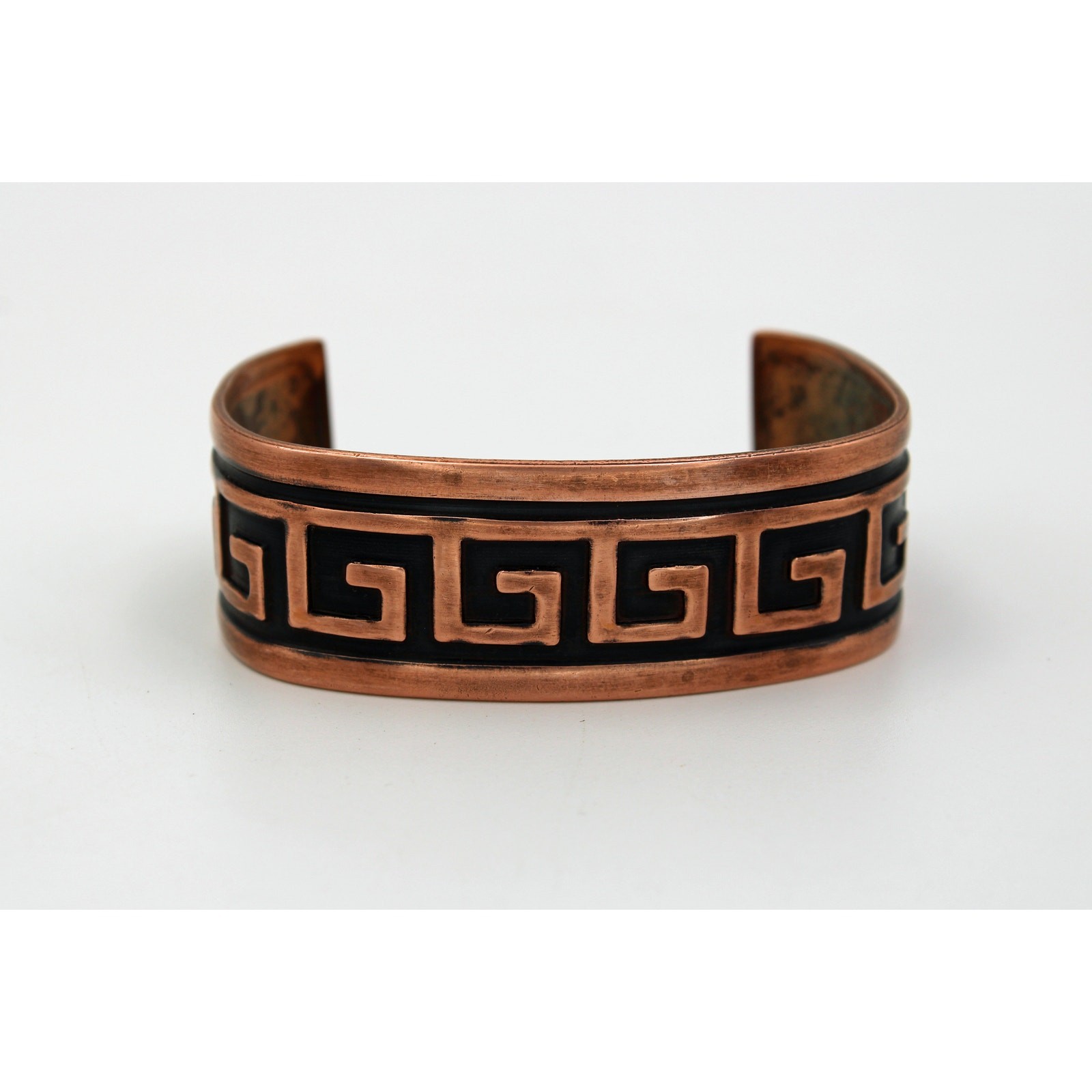 Solid Copper Grecian Key Cuff Bracelet - image 1