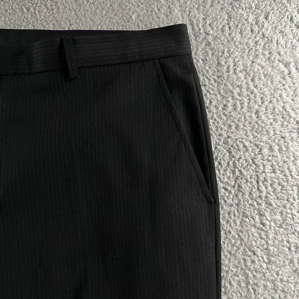 Pantalones de vestir Calvin Klein para hombre negros talla 38x25* mezcla de lana a rayas Foto 4 de 4
