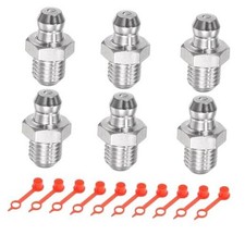 6 Pcs 304 Stainless Steel Straight Grease Fitting Thread Hydraulic M8 x 1mm