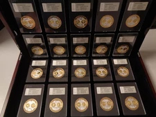 ERSTABSCHLÄGE ZU DEN EURO LÄNDERN - Sammlung mit 20 Medaillen in Silber, PP !