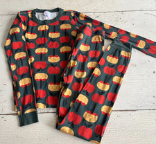 Unisex Kid's HANNA ANDERSSON Size 160 14 Multi-Color Apple Print Pajama Set