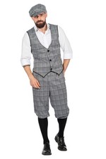 20er Jahre Peaky Blinders Herren GLENCHECK Anzug Knickerbocker Schwarz-Weiß