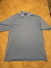 Nike Dri-Fit UV Polo Shirt Men's Short Sleeve Light Blue Size M Golf