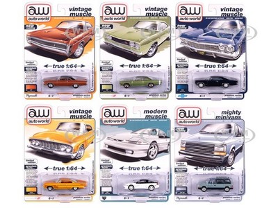AUTO WORLD PREMIUM 2025 RELEASE 2, 6 PC SET A 1/64 DIECAST BY AUTO WORLD 64512 A