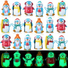 36 Pcs Rubber Penguin Operation Valentine Day Items Glow in The Dark Winter P...