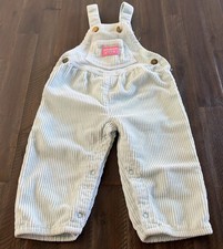 GIRLS VINTAGE OSHKOSH B'GOSH OVERALLS Teal CORDUROY VESTBAK 18 Months
