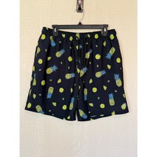 Ocean Current Mens XL Swim Trunks Navy Blue Pineapple Hawaiian Board Shorts