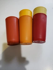 Vintage Tupperware 16oz Tumblers "Harvest Colors" Set of 4 Plus One Extra # 873