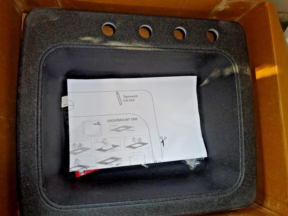 FRANKE GRANITE SSL2523-4 Fregadero de cocina de granito de un solo cuenco de montaje 26" X 22" Foto 2 de 3