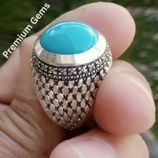 Clean Rare Turquoise Ring Nishapuri Feroza Natural Feroza Ring Shia Rings