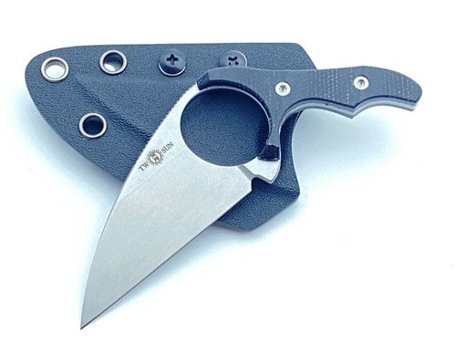 TwoSun Mini 14C28N Micarta Fixed Blade Kydex Belt Sheath Knife TS467-14C28N - Picture 8 of 11
